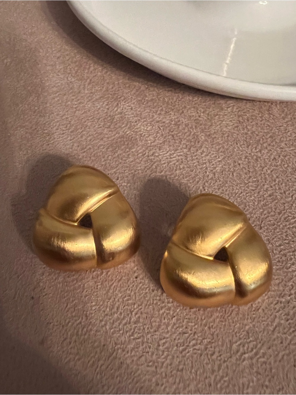Vintage 80s Anne Klein Matte Gold Knot Earrings